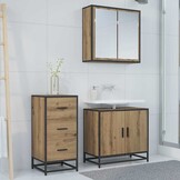 vidaXL Dressoir Artisanaal Eikenhout 35x35x76 cm - 54% Korting