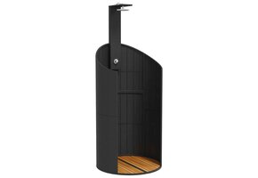 Buitendouche Poly Rattan & Acaciahout Zwart - 55% Korting