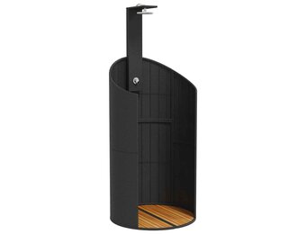 Buitendouche Poly Rattan & Acaciahout Zwart - 55% Korting
