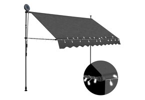 vidaXL Luifel 300cm Antraciet met LED - 54% Korting