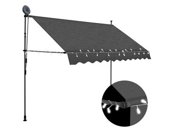 vidaXL Luifel 300cm Antraciet met LED - 54% Korting