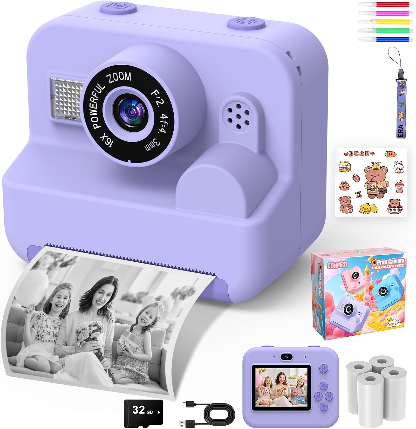 Instant Kindercamera Paars - Print Foto's Direct! 34% Korting