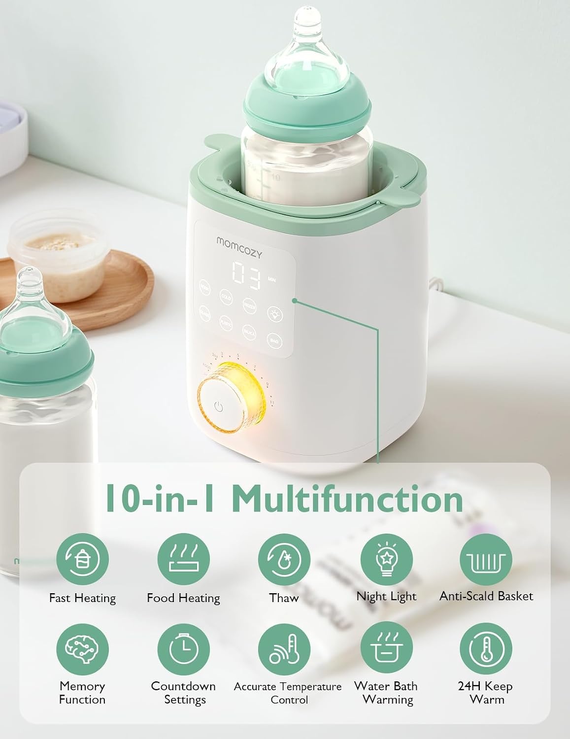 9-in-1 Babyflesverwarmer met Sterilisator & Warmhoudfunctie | 34% Korting