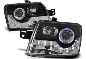 Koplampen Zwart FIAT PANDA 2003-2012 - 55% Korting