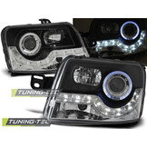 Koplampen Zwart FIAT PANDA 2003-2012 - 55% Korting