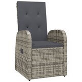 vidaXL Tuinstoelen 2x Verstelbaar met Kussens, Poly Rattan Grijs (55% Korting)