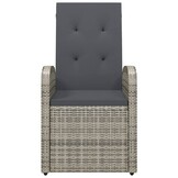vidaXL Tuinstoelen 2x Verstelbaar met Kussens, Poly Rattan Grijs (55% Korting)