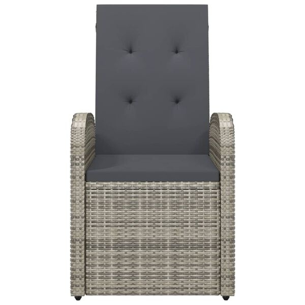 vidaXL Tuinstoelen 2x Verstelbaar met Kussens, Poly Rattan Grijs (55% Korting)