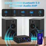 Audioversterker AK45 400W Bluetooth FM Radio USB/SD 2-kanaals met Korting