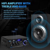 Audioversterker AK45 400W Bluetooth FM Radio USB/SD 2-kanaals met Korting
