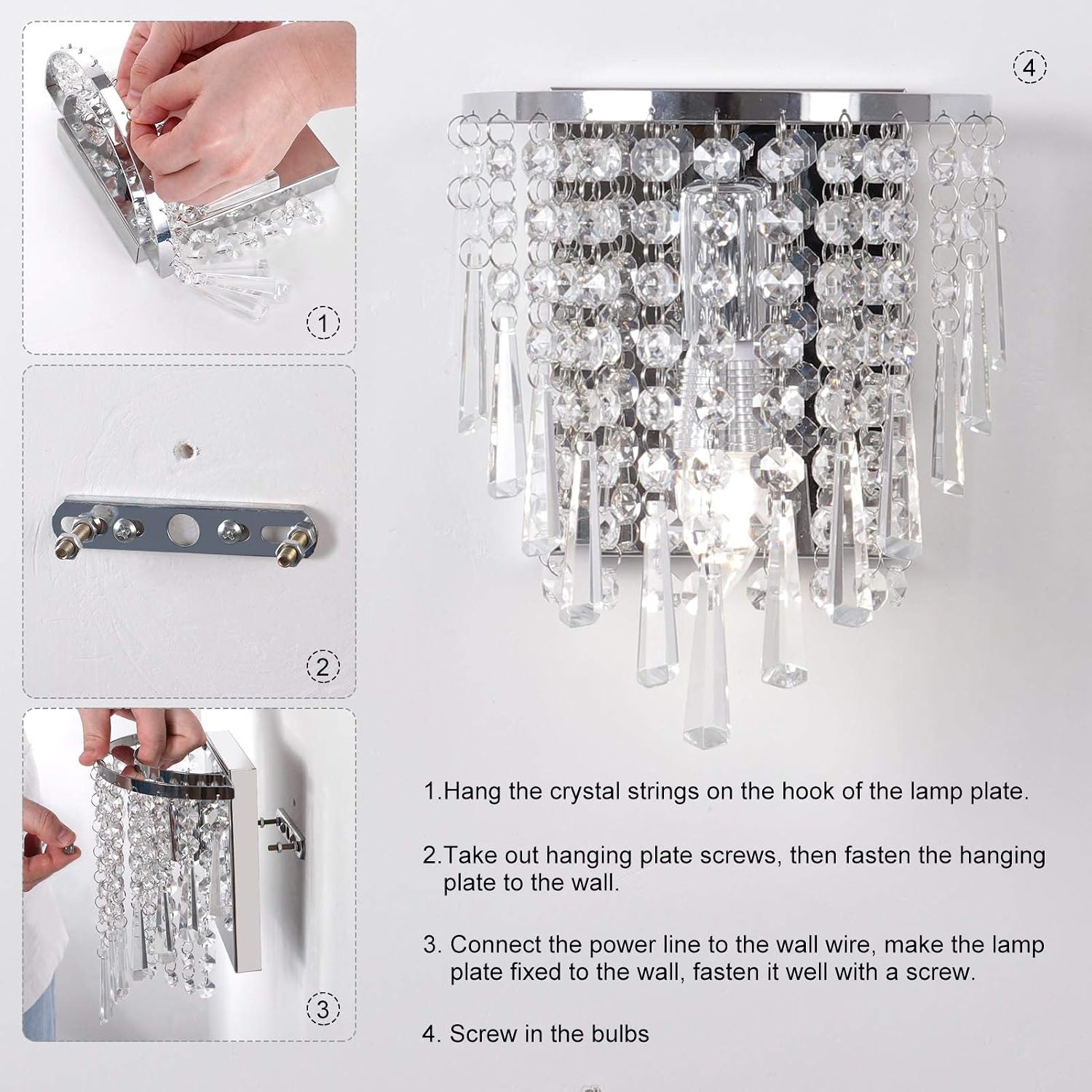 K9 Kristallen Wandlamp Chroom RVS Ringvormig - 33% Korting