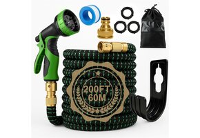 Flexibele Tuinslang 60m met 10 Sproeifuncties & Spuitpistool | 58% Korting