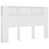 vidaXL Hoofdbordkast 160x18,5x104,5 cm Wit - 54% Korting