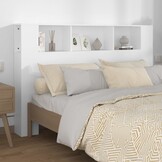vidaXL Hoofdbordkast 160x18,5x104,5 cm Wit - 54% Korting