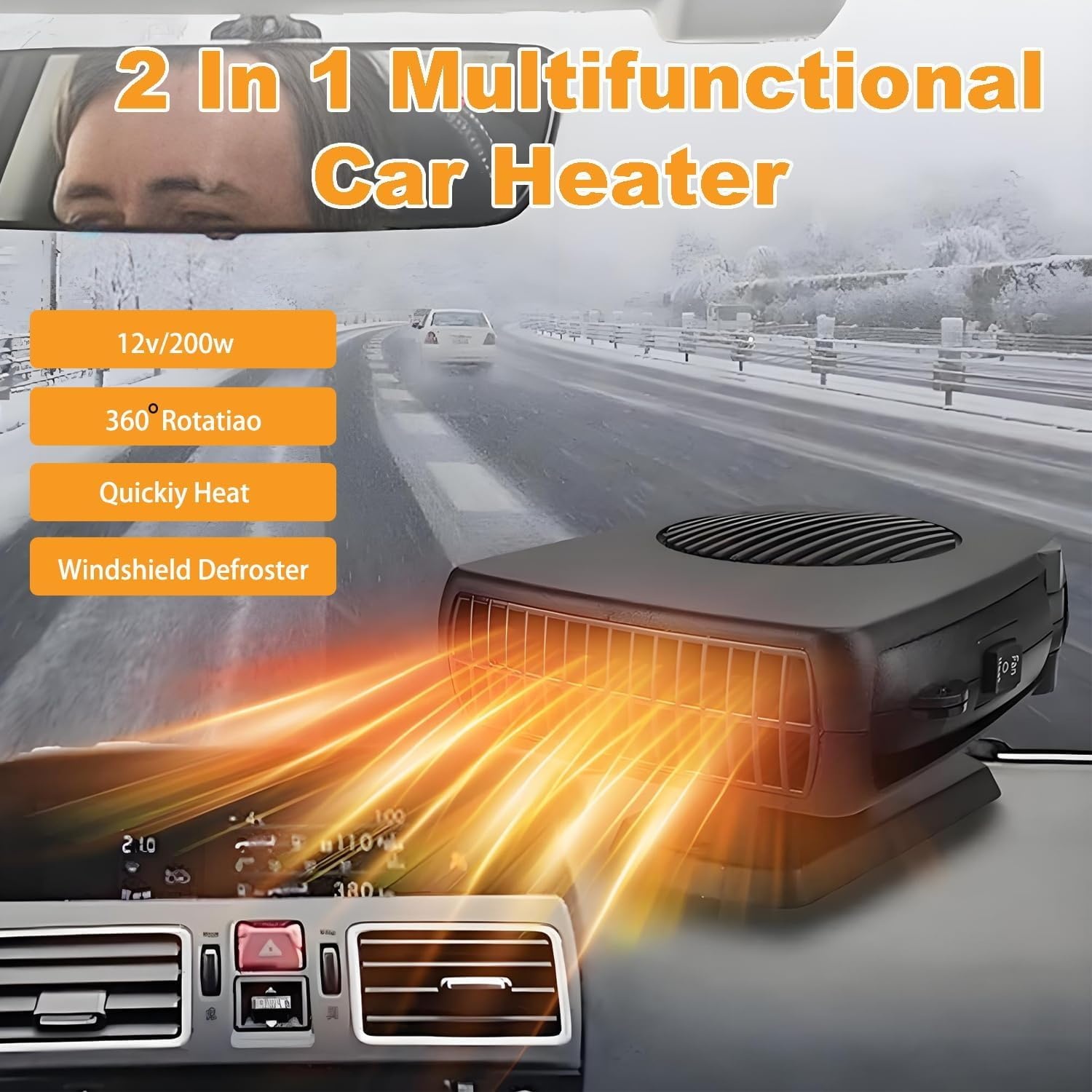 Draagbare Autoverwarming 12V 200W: Snel Verwarmen & Koelen met Korting