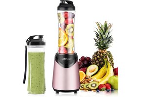 Blender Smoothie Mixer 300W Roze | Inclusief 2 Flessen | 33% Korting