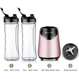 Blender Smoothie Mixer 300W Roze | Inclusief 2 Flessen | 33% Korting