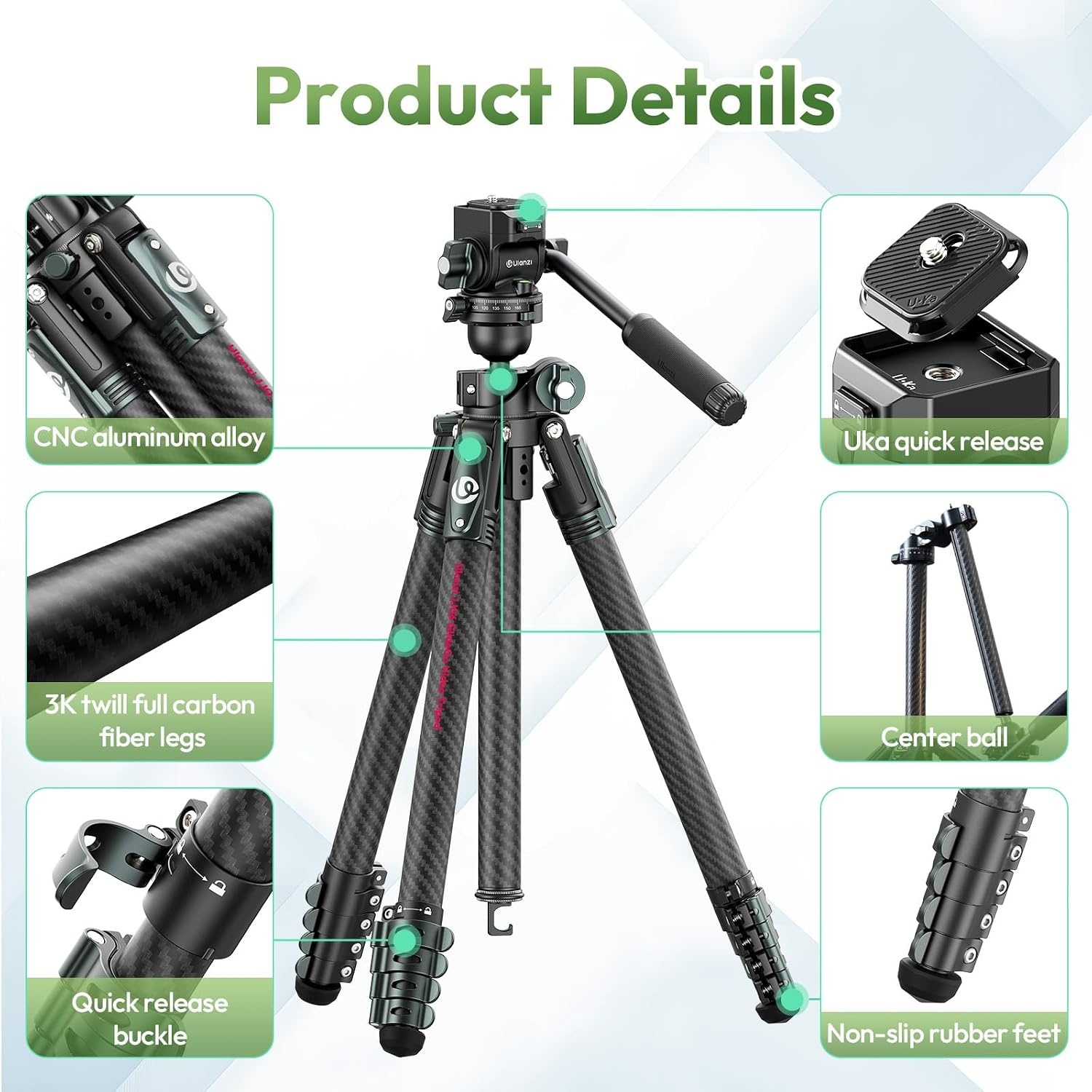 Video Statief GlideGo 187 cm Koolstofvezel - 35% Korting