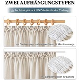 Vitragegordijn Linnenlook Kant-en-klaar Naturel 300x260 cm - 33% Korting