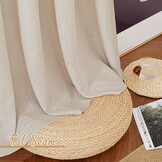 Vitragegordijn Linnenlook Kant-en-klaar Naturel 300x260 cm - 33% Korting