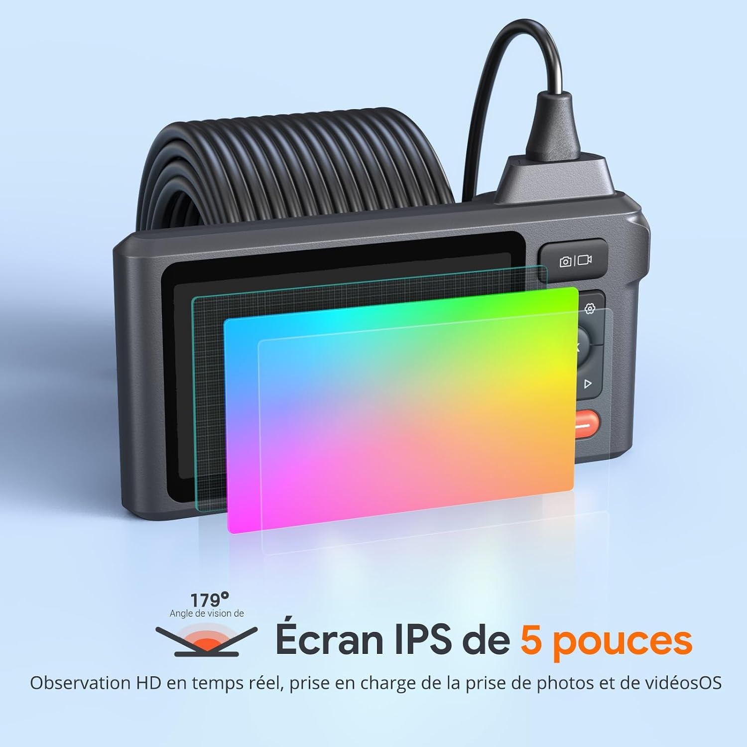 Industriële Inspectiecamera Riool 15m 3 Lens 5" IPS 1080p IP67 - 35% Korting