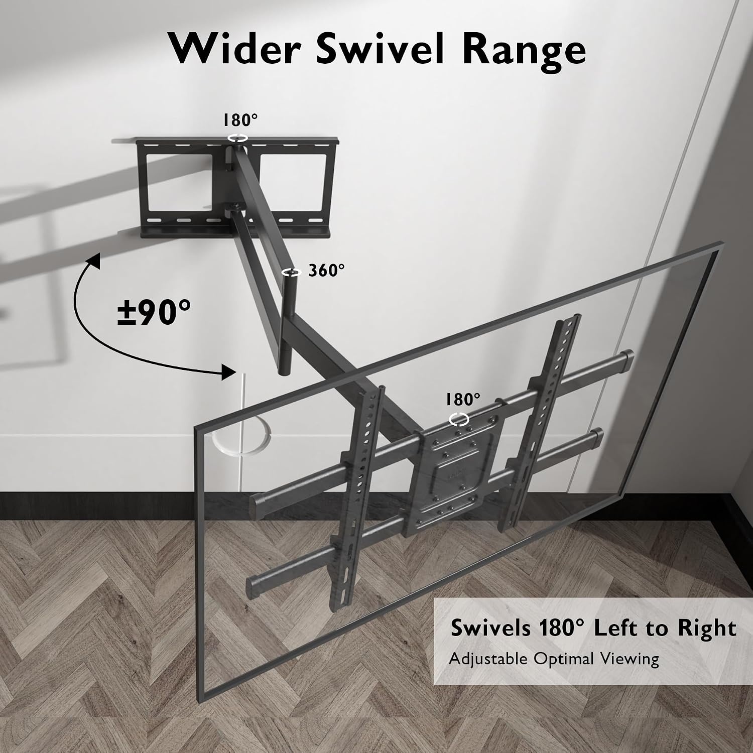 TV-Wandsteun 32-75" | Max 60 kg | Uitschuifbaar tot 1040 mm | Zwart