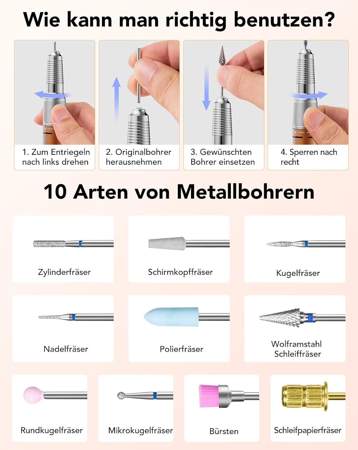 Professionele Nagelfrees 45.000 RPM - Oranje | 34% Korting