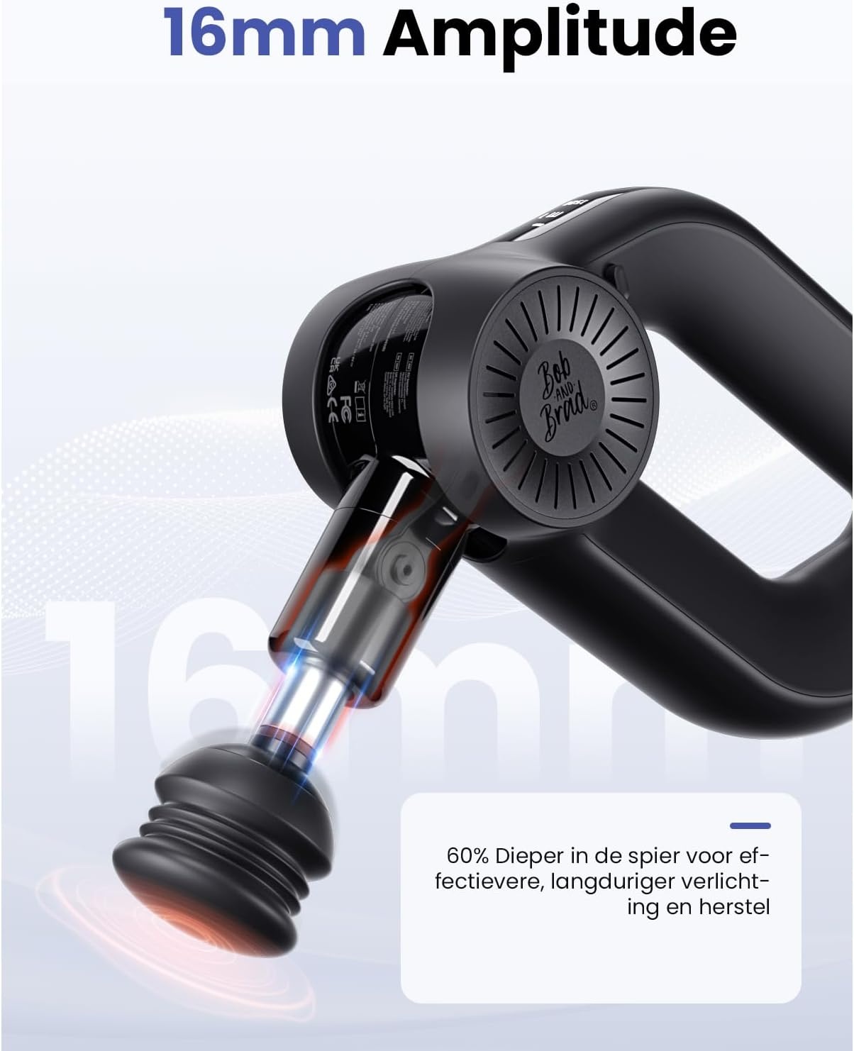 Diepe Weefsel Massagepistool Zwart | 35% Korting