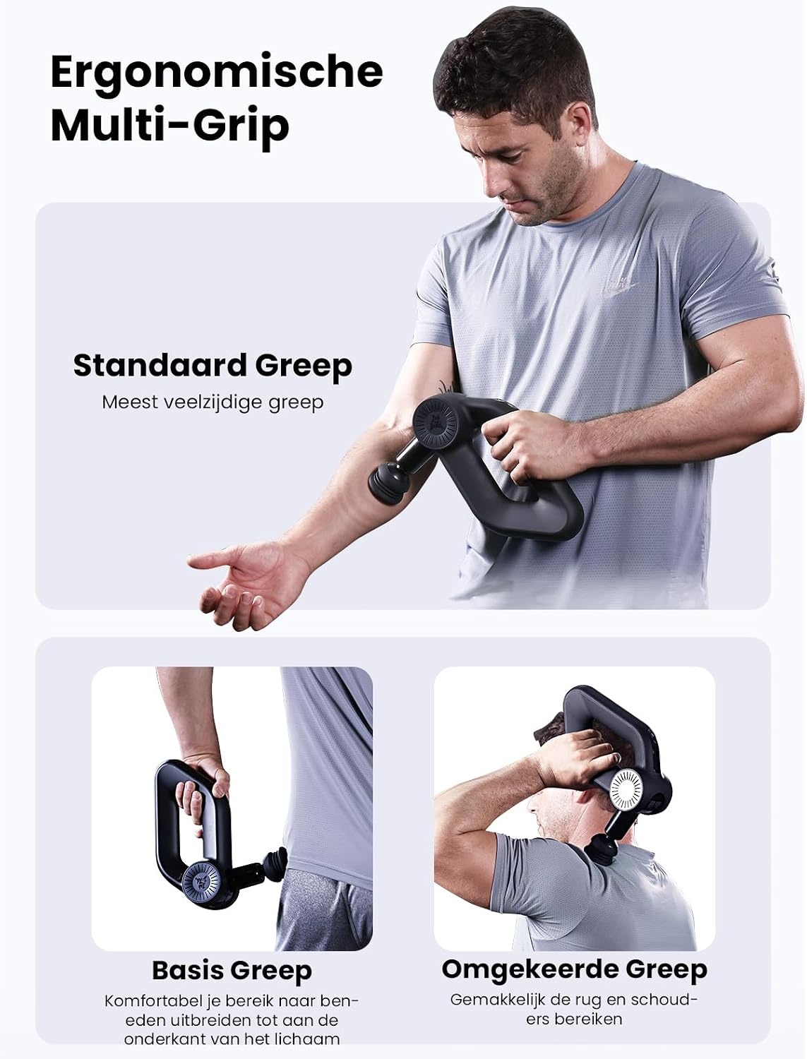 Diepe Weefsel Massagepistool Zwart | 35% Korting