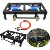 2-pits Camping Gasfornuis Zwart Gietijzer - 34% Korting