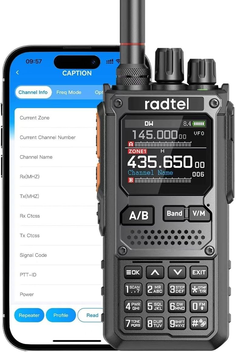 Portofoon Walkie Talkie RT-920 8W Zwart Bluetooth Programmeerbaar met 34% Korting