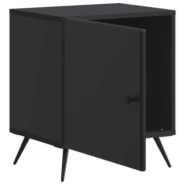 Nachtkastje Zwart Bewerkt Hout 43x34,5x50 cm met 34% Korting