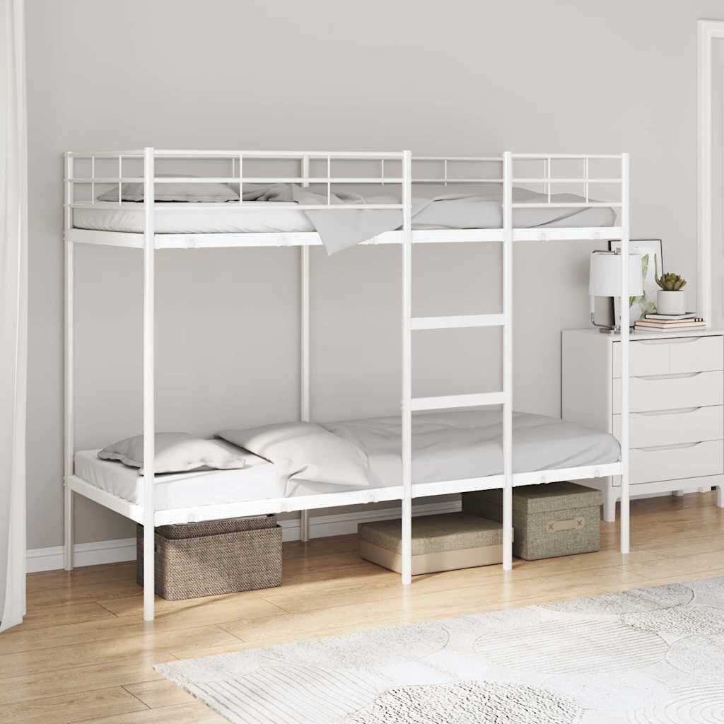 vidaXL Wit Stalen Stapelbed 75x190 cm - 35% Korting