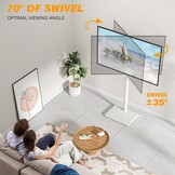 TV Vloerstandaard 32-55" VESA Draaibaar Verstelbaar Wit - 54% Korting