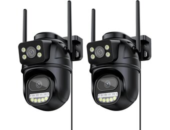 IP Bewakingscamera Set Buiten 2K 6MP PTZ Dubbele Lens met Nachtzicht & 2-Weg Audio (2 stuks)