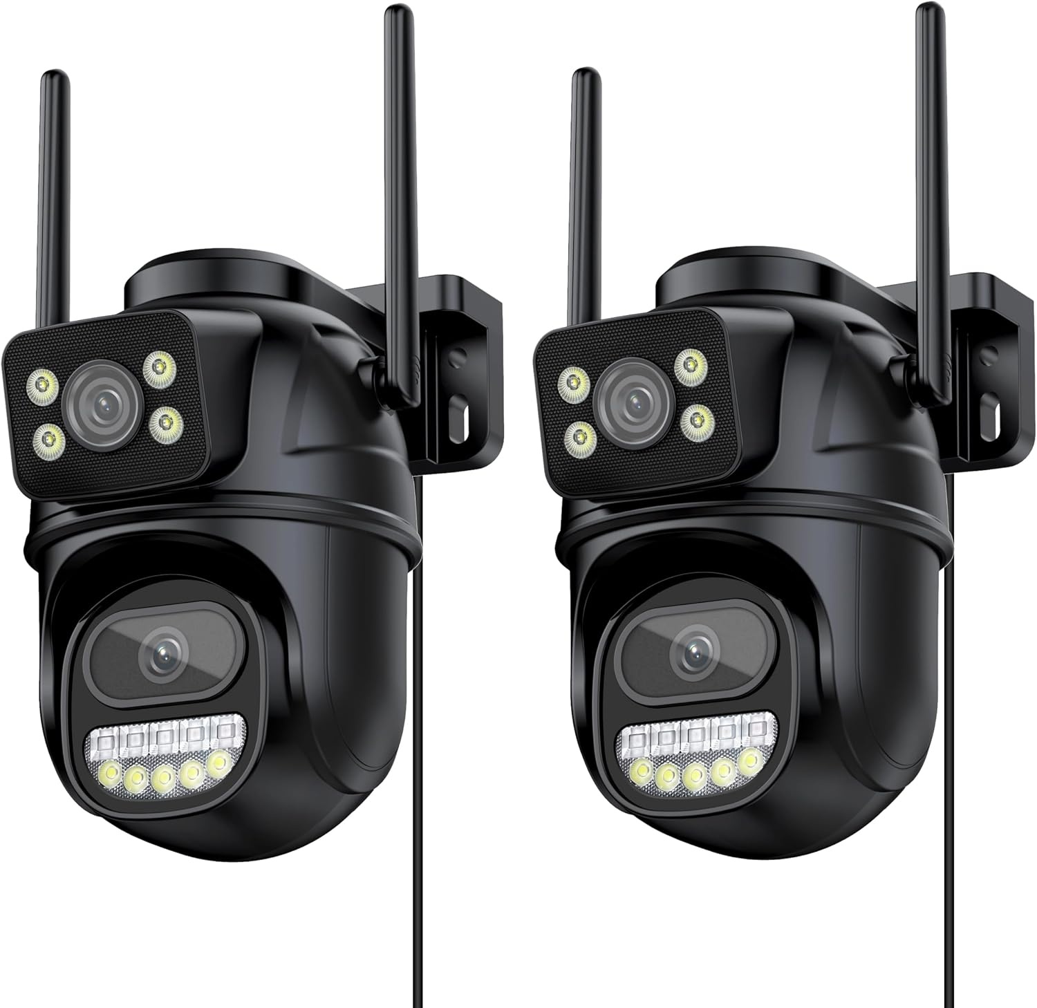 IP Bewakingscamera Set Buiten 2K 6MP PTZ Dubbele Lens met Nachtzicht & 2-Weg Audio (2 stuks)