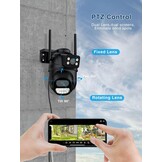 IP Bewakingscamera Set Buiten 2K 6MP PTZ Dubbele Lens met Nachtzicht & 2-Weg Audio (2 stuks)