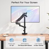 Monitorarm Zwart 22-32 inch, Gasveer, Extra Lang, 35% Korting