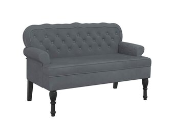 Donkergrijs Velours Bankje met Rugleuning 119,5 cm - 35% Korting
