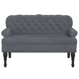 Donkergrijs Velours Bankje met Rugleuning 119,5 cm - 35% Korting