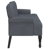 Donkergrijs Velours Bankje met Rugleuning 119,5 cm - 35% Korting