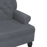 Donkergrijs Velours Bankje met Rugleuning 119,5 cm - 35% Korting