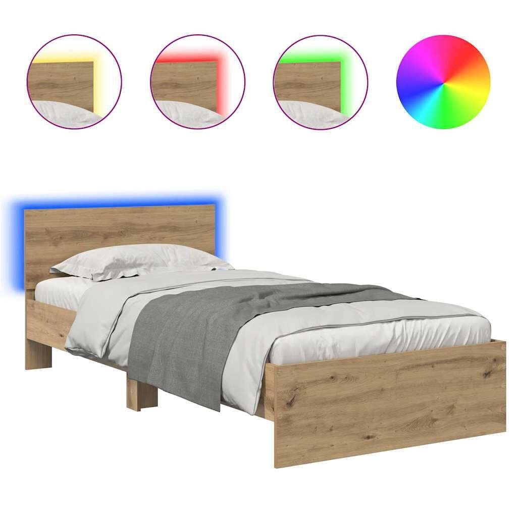 vidaXL Bedframe Artisan Eiken 90x190 cm - 54% Korting