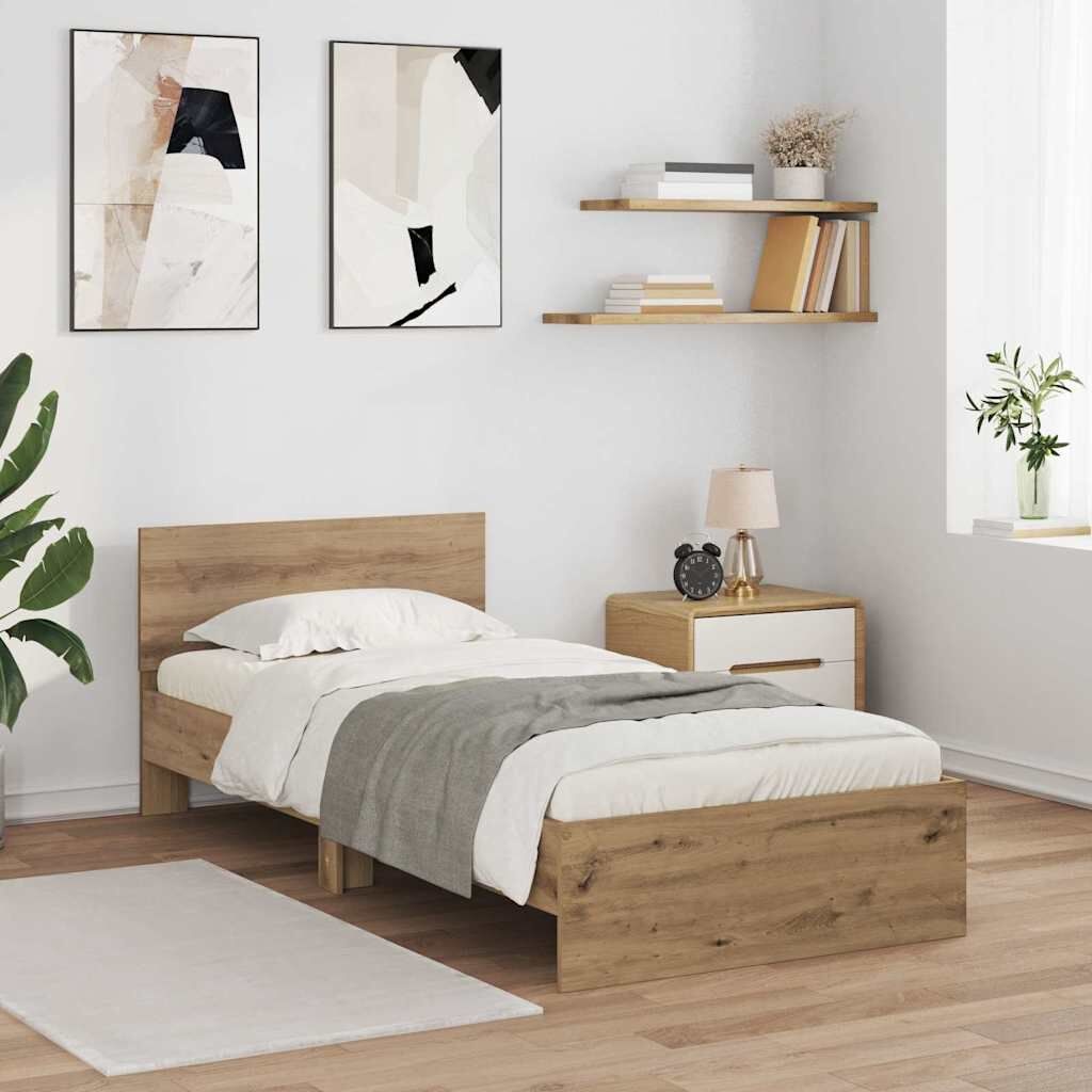 vidaXL Bedframe Artisan Eiken 90x190 cm - 54% Korting
