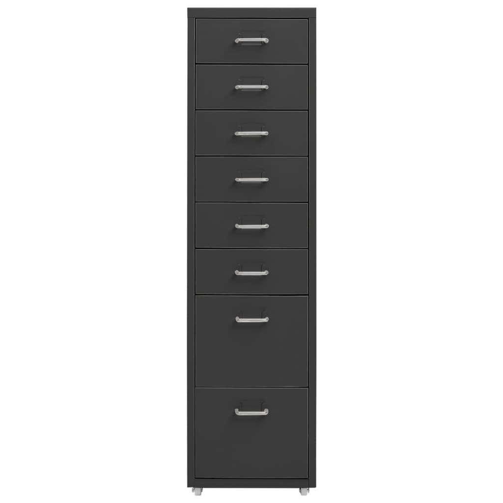VidaXL Ladeblok Metaal Antraciet 8 Lades 28x41x109 cm - 35% Korting