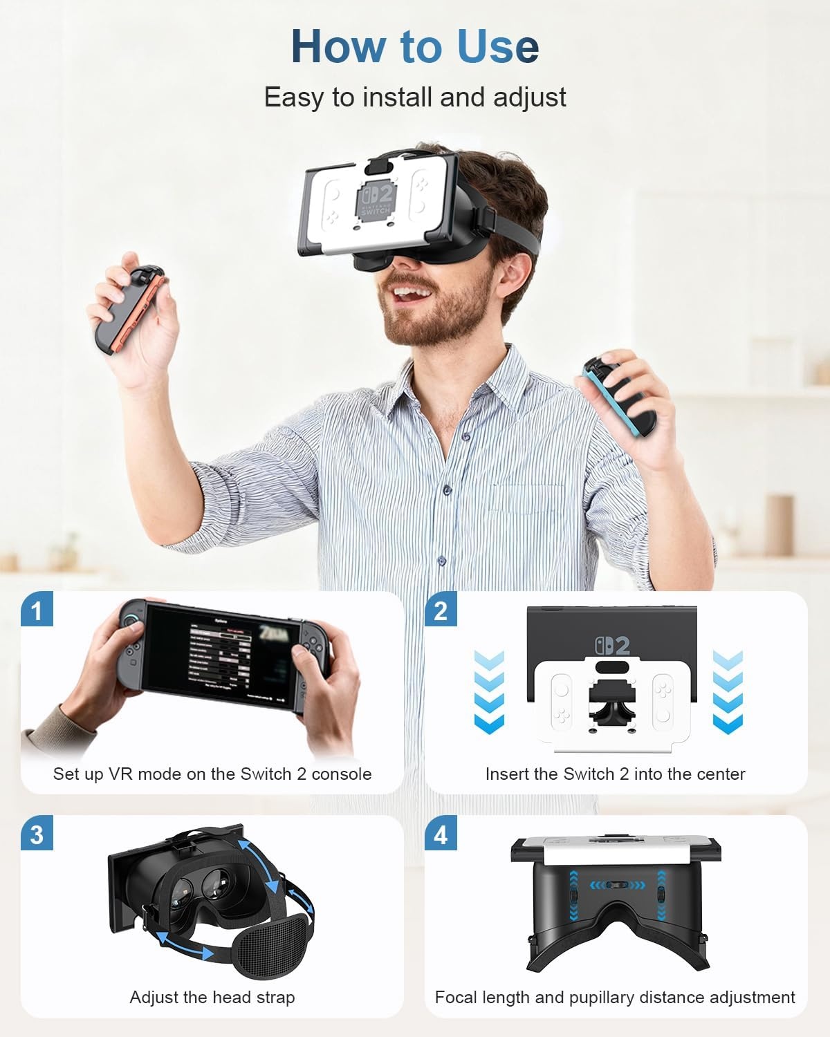 VR Headset Nintendo Switch 2 - 32% Korting - Zwart/Wit