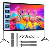 Draagbaar Projectiescherm 100" 16:9 4K HD met Statief - 34% Korting