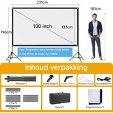 Draagbaar Projectiescherm 100" 16:9 4K HD met Statief - 34% Korting