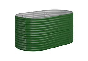 vidaXL Plantenbak 152x80x68 cm gepoedercoat staal groen