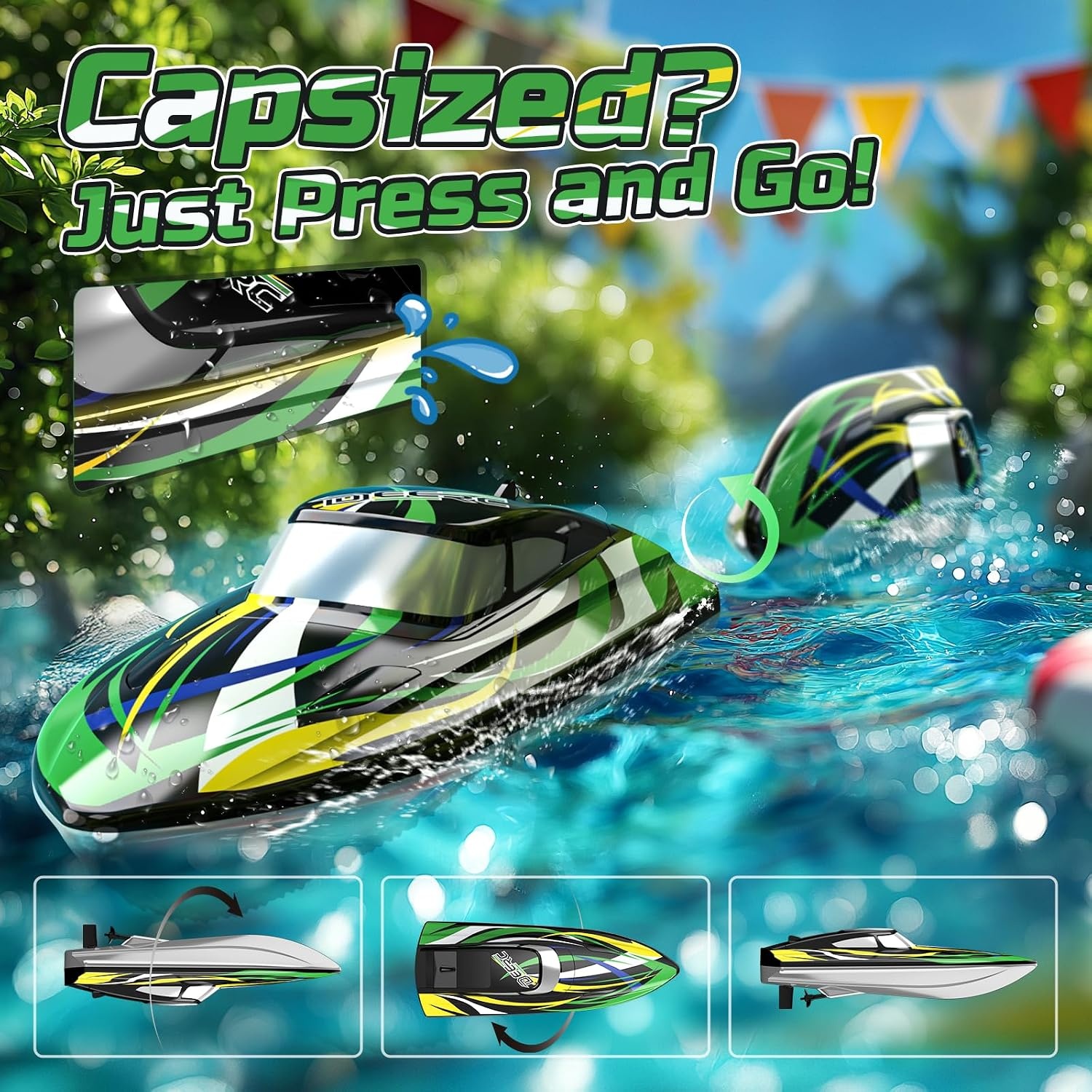 RC Speedboot Zwart 30 km/u - 34% Korting